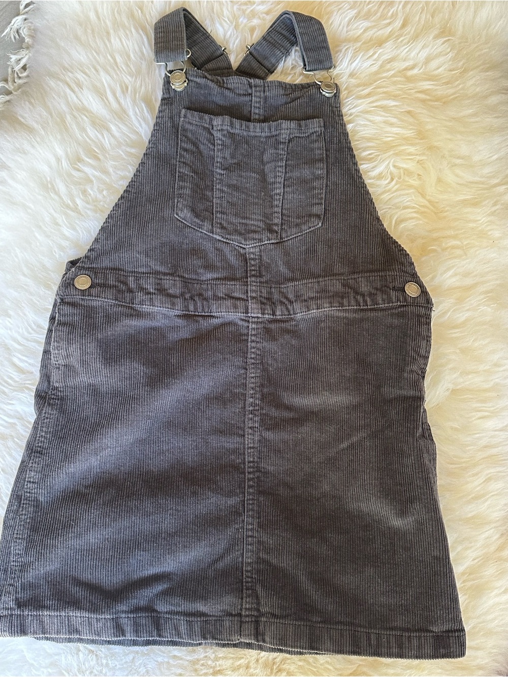 H&M Charcoal Gray Corduroy Pinafore Dress